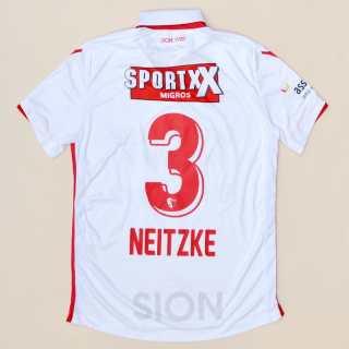 FC Sion 2017 - 2018 Match Issue Home Shirt #3 Neitzke (Very good) L