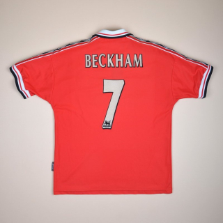 Manchester United 1998 - 2000 Home Shirt #7 Beckham (Very good) YXL