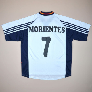 Spain 1998 Away Shirt #7 Morientes (Very good) XL