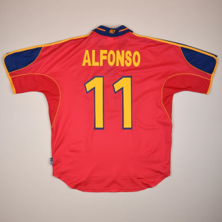Spain 2000 - 2002 Home Shirt #11 Alfonso (Very good) L