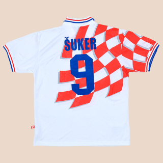 Croatia 1998 - 2000 Home Shirt #9 Suker (Very good) XL