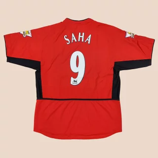 Manchester United 2003 - 2004 Home Shirt #9 Saha (Good) L