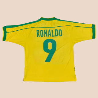 Brazil  1998 - 2000 Home Shirt #9 Ronaldo (Good) S