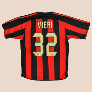 AC Milan 2003 - 2004 Player Issue Home Shirt #32 Vieri (Very good) M