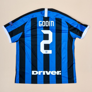 Inter Milan 2019 - 2020 Europa League Home Shirt #2 Godin (Excellent) XXL