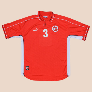 Switzerland  1998 - 2000 Match Issue Home Shirt #3 (Very good) XL