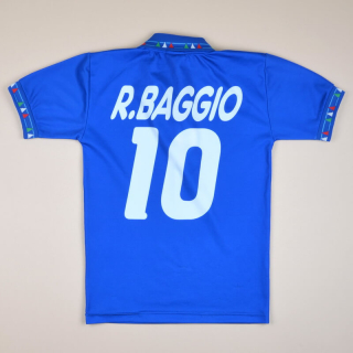 Italy 1994 Home Shirt #10 Baggio (Very good) YL