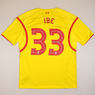 Liverpool 2014 - 2015 European Away Shirt #33 Ibe (Excellent) L
