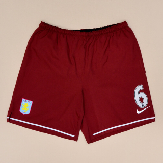 Aston Villa 2008 - 2009 Player Issue Home Shorts #6 Barry (Very good) S