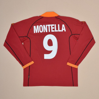 Roma 2001 - 2002 Home Shirt #9 Montella (Good) XXL